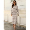 image:imageANRABESS 2 Piece Skirts Sets For Women Fall Fashion 2026 Striped Sweater Midi Dress Knit Lounge Travel Outfits Winter ClothesAlmond White
