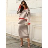 image:imageANRABESS 2 Piece Skirts Sets For Women Fall Fashion 2026 Striped Sweater Midi Dress Knit Lounge Travel Outfits Winter ClothesBeige Black Red