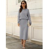 image:imageANRABESS 2 Piece Skirts Sets For Women Fall Fashion 2026 Striped Sweater Midi Dress Knit Lounge Travel Outfits Winter ClothesGrey White