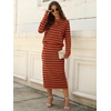 image:imageANRABESS 2 Piece Skirts Sets For Women Fall Fashion 2026 Striped Sweater Midi Dress Knit Lounge Travel Outfits Winter ClothesRust Red Black