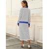image:imageANRABESS 2 Piece Skirts Sets For Women Fall Fashion 2026 Striped Sweater Midi Dress Knit Lounge Travel Outfits Winter ClothesWhite Black Blue