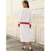 image:imageANRABESS 2 Piece Skirts Sets For Women Fall Fashion 2026 Striped Sweater Midi Dress Knit Lounge Travel Outfits Winter ClothesWhite Grey Red