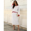 image:imageANRABESS 2 Piece Skirts Sets For Women Fall Fashion 2026 Striped Sweater Midi Dress Knit Lounge Travel Outfits Winter ClothesWhite Grey Red