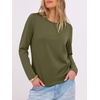 image:imageANRABESS Long Sleeve Shirts for WomenSoft Stretchy WrinkleFree TopsCasual Crew Neck T Shirt for Work Daily FallArmy Green