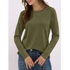 image:imageANRABESS Long Sleeve Shirts for WomenSoft Stretchy WrinkleFree TopsCasual Crew Neck T Shirt for Work Daily FallArmy Green