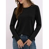 image:imageANRABESS Long Sleeve Shirts for WomenSoft Stretchy WrinkleFree TopsCasual Crew Neck T Shirt for Work Daily FallBlack