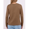 image:imageANRABESS Long Sleeve Shirts for WomenSoft Stretchy WrinkleFree TopsCasual Crew Neck T Shirt for Work Daily FallBrown