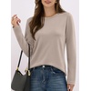 image:imageANRABESS Long Sleeve Shirts for WomenSoft Stretchy WrinkleFree TopsCasual Crew Neck T Shirt for Work Daily FallKhaki