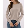 image:imageANRABESS Long Sleeve Shirts for WomenSoft Stretchy WrinkleFree TopsCasual Crew Neck T Shirt for Work Daily FallKhaki