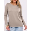 image:imageANRABESS Long Sleeve Shirts for WomenSoft Stretchy WrinkleFree TopsCasual Crew Neck T Shirt for Work Daily FallKhaki
