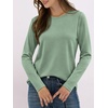 image:imageANRABESS Long Sleeve Shirts for WomenSoft Stretchy WrinkleFree TopsCasual Crew Neck T Shirt for Work Daily FallLight Green