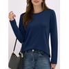 image:imageANRABESS Long Sleeve Shirts for WomenSoft Stretchy WrinkleFree TopsCasual Crew Neck T Shirt for Work Daily FallNavy Blue