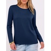 image:imageANRABESS Long Sleeve Shirts for WomenSoft Stretchy WrinkleFree TopsCasual Crew Neck T Shirt for Work Daily FallNavy Blue