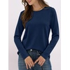 image:imageANRABESS Long Sleeve Shirts for WomenSoft Stretchy WrinkleFree TopsCasual Crew Neck T Shirt for Work Daily FallNavy Blue