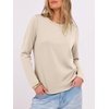 image:imageANRABESS Long Sleeve Shirts for WomenSoft Stretchy WrinkleFree TopsCasual Crew Neck T Shirt for Work Daily FallPink Cream