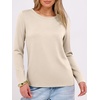 image:imageANRABESS Long Sleeve Shirts for WomenSoft Stretchy WrinkleFree TopsCasual Crew Neck T Shirt for Work Daily FallPink Cream