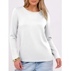 image:imageANRABESS Long Sleeve Shirts for WomenSoft Stretchy WrinkleFree TopsCasual Crew Neck T Shirt for Work Daily FallWhite
