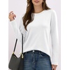image:imageANRABESS Long Sleeve Shirts for WomenSoft Stretchy WrinkleFree TopsCasual Crew Neck T Shirt for Work Daily FallWhite