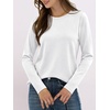 image:imageANRABESS Long Sleeve Shirts for WomenSoft Stretchy WrinkleFree TopsCasual Crew Neck T Shirt for Work Daily FallWhite