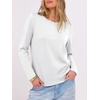 image:imageANRABESS Long Sleeve Shirts for WomenSoft Stretchy WrinkleFree TopsCasual Crew Neck T Shirt for Work Daily FallWhite