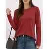 image:imageANRABESS Long Sleeve Shirts for WomenSoft Stretchy WrinkleFree TopsCasual Crew Neck T Shirt for Work Daily FallWine Red