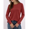 image:imageANRABESS Long Sleeve Shirts for WomenSoft Stretchy WrinkleFree TopsCasual Crew Neck T Shirt for Work Daily FallWine Red