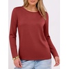 image:imageANRABESS Long Sleeve Shirts for WomenSoft Stretchy WrinkleFree TopsCasual Crew Neck T Shirt for Work Daily FallWine Red