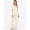 image:imageANRABESS Lounge Sets for Women Fuzzy Fleece Pajama Sets 2 Piece Outfits Cozy Sweater Matching Set 2026 Fall Winter LoungewearBeige