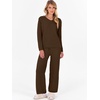 image:imageANRABESS Lounge Sets for Women Fuzzy Fleece Pajama Sets 2 Piece Outfits Cozy Sweater Matching Set 2026 Fall Winter LoungewearBrown