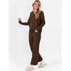 image:imageANRABESS Lounge Sets for Women Fuzzy Fleece Pajama Sets 2 Piece Outfits Cozy Sweater Matching Set 2026 Fall Winter LoungewearBrown