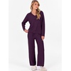 image:imageANRABESS Lounge Sets for Women Fuzzy Fleece Pajama Sets 2 Piece Outfits Cozy Sweater Matching Set 2026 Fall Winter LoungewearDeep Viole