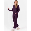 image:imageANRABESS Lounge Sets for Women Fuzzy Fleece Pajama Sets 2 Piece Outfits Cozy Sweater Matching Set 2026 Fall Winter LoungewearDeep Viole