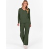 image:imageANRABESS Lounge Sets for Women Fuzzy Fleece Pajama Sets 2 Piece Outfits Cozy Sweater Matching Set 2026 Fall Winter LoungewearLawn Green