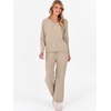image:imageANRABESS Lounge Sets for Women Fuzzy Fleece Pajama Sets 2 Piece Outfits Cozy Sweater Matching Set 2026 Fall Winter LoungewearLight Khaki