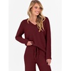 image:imageANRABESS Lounge Sets for Women Fuzzy Fleece Pajama Sets 2 Piece Outfits Cozy Sweater Matching Set 2026 Fall Winter LoungewearWine Red