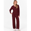 image:imageANRABESS Lounge Sets for Women Fuzzy Fleece Pajama Sets 2 Piece Outfits Cozy Sweater Matching Set 2026 Fall Winter LoungewearWine Red