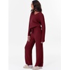 image:imageANRABESS Lounge Sets for Women Fuzzy Fleece Pajama Sets 2 Piece Outfits Cozy Sweater Matching Set 2026 Fall Winter LoungewearWine Red
