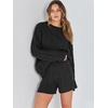 image:imageANRABESS Women 2 Piece Outfits Sweater Lounge Loungewear Sets 2026 Winter Cable Knit Oversized Sweaters Shorts Matching SetsBlack