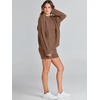image:imageANRABESS Women 2 Piece Outfits Sweater Lounge Loungewear Sets 2026 Winter Cable Knit Oversized Sweaters Shorts Matching SetsCoffee