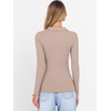 image:imageANRABESS Women Long Sleeve Polo Shirts V Neck Slim Rib Knit Collared Dressy Business Casual Top 2026 Basic Tee Fall OutfitsLight Camel