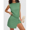 image:imageANRABESS Women Two Piece Skirt Sets Summer Outfits Athletic Workout Tennis Lined Skort Short Set Travel Vacation ClothesGreen