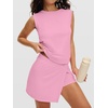 image:imageANRABESS Women Two Piece Skirt Sets Summer Outfits Athletic Workout Tennis Lined Skort Short Set Travel Vacation ClothesPink