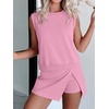 image:imageANRABESS Women Two Piece Skirt Sets Summer Outfits Athletic Workout Tennis Lined Skort Short Set Travel Vacation ClothesPink