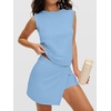 image:imageANRABESS Women Two Piece Skirt Sets Summer Outfits Athletic Workout Tennis Lined Skort Short Set Travel Vacation ClothesSky Blue