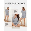 image:imageANRABESS Womens 2 Piece Lounge Pajama Sets Casual Ribbed Long Sleeve Top Matching Shorts Sleepwear PJ Set 2026 Fall OutfitsGrey