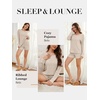 image:imageANRABESS Womens 2 Piece Lounge Pajama Sets Casual Ribbed Long Sleeve Top Matching Shorts Sleepwear PJ Set 2026 Fall OutfitsLight Khaki
