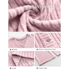 image:imageANRABESS Womens 2 Piece Lounge Pajama Sets Ribbed Long Sleeve Button Top Matching Pants Sleepwear PJ Set 2026 Fall OutfitsPink Yarrow
