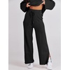 image:imageANRABESS Womens 2 Piece Outfits Oversized Knit Sweater Set Wide Leg Pant Cozy Lounge Matching Pajama Sets 2026 Trendy ClothesBlack