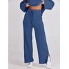 image:imageANRABESS Womens 2 Piece Outfits Oversized Knit Sweater Set Wide Leg Pant Cozy Lounge Matching Pajama Sets 2026 Trendy ClothesBlue