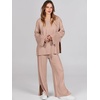 image:imageANRABESS Womens 2 Piece Outfits Oversized Knit Sweater Set Wide Leg Pant Cozy Lounge Matching Pajama Sets 2026 Trendy ClothesDeep Apricot
